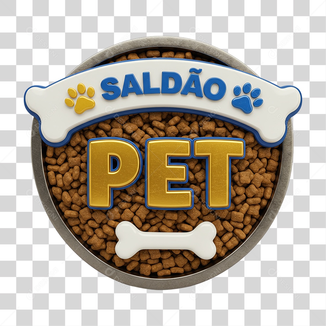 Selo 3D Saldão Pet PNG Transparente