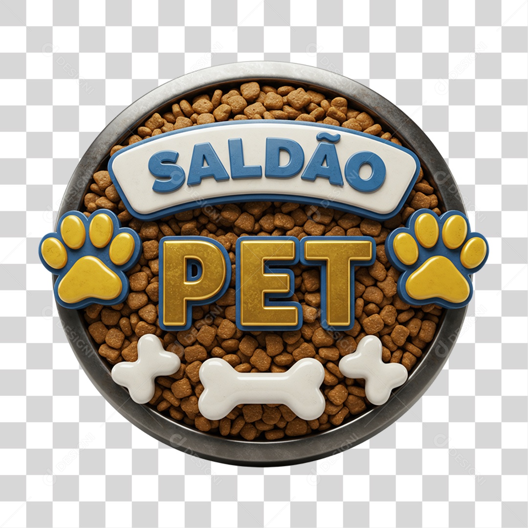 Selo 3D Saldão Pet PNG Transparente