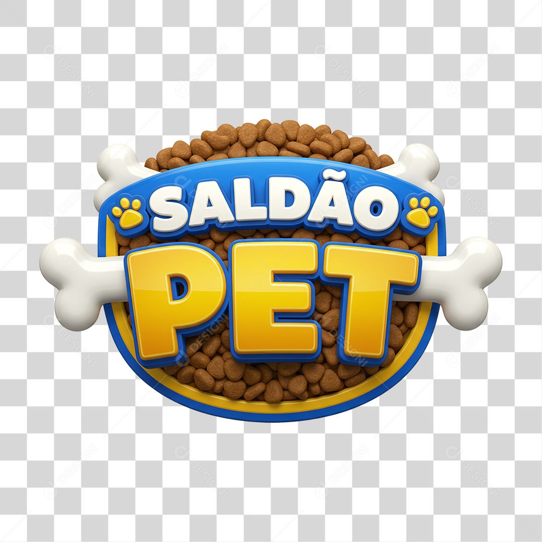 Selo 3D Saldão Pet PNG Transparente