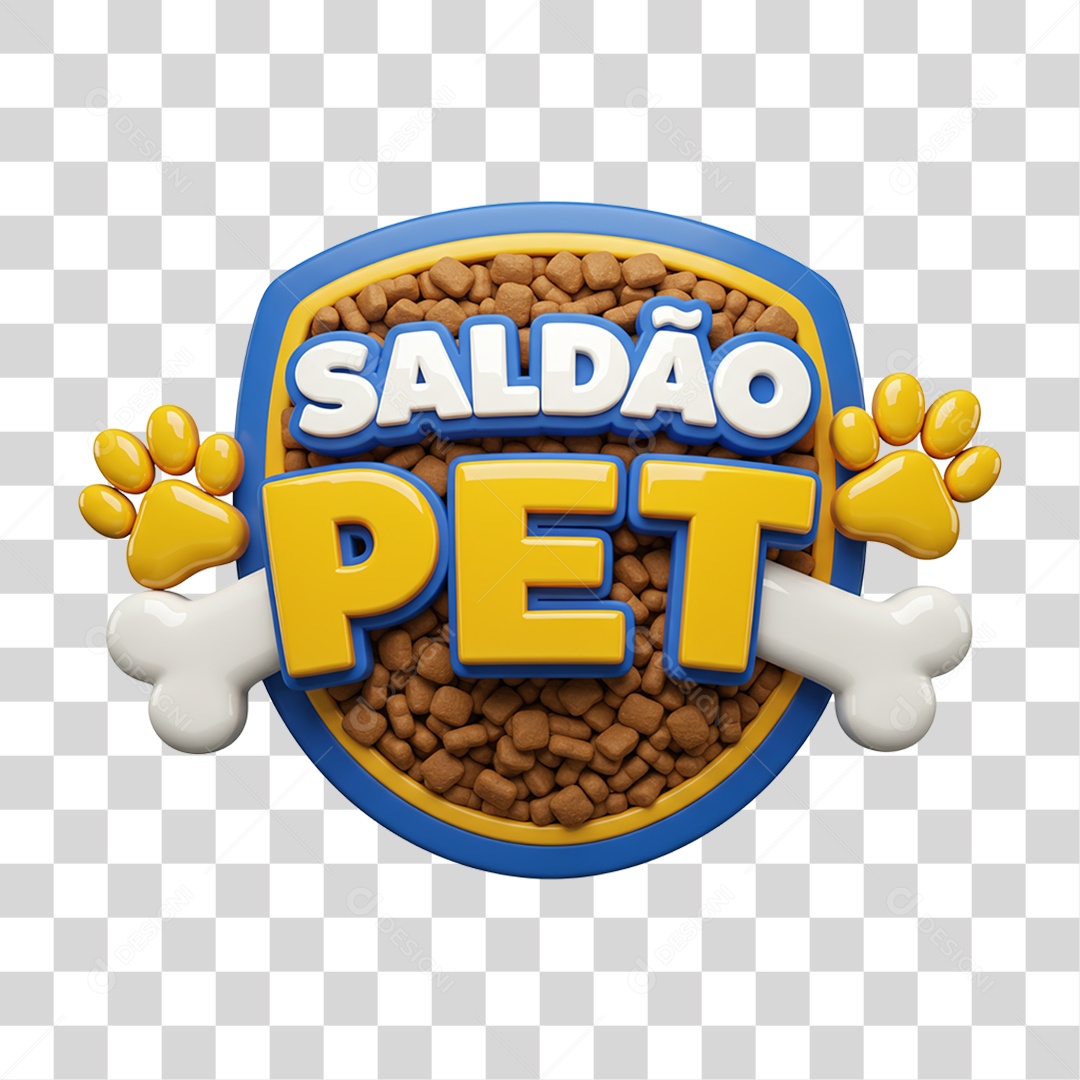 Selo 3D Saldão Pet PNG Transparente