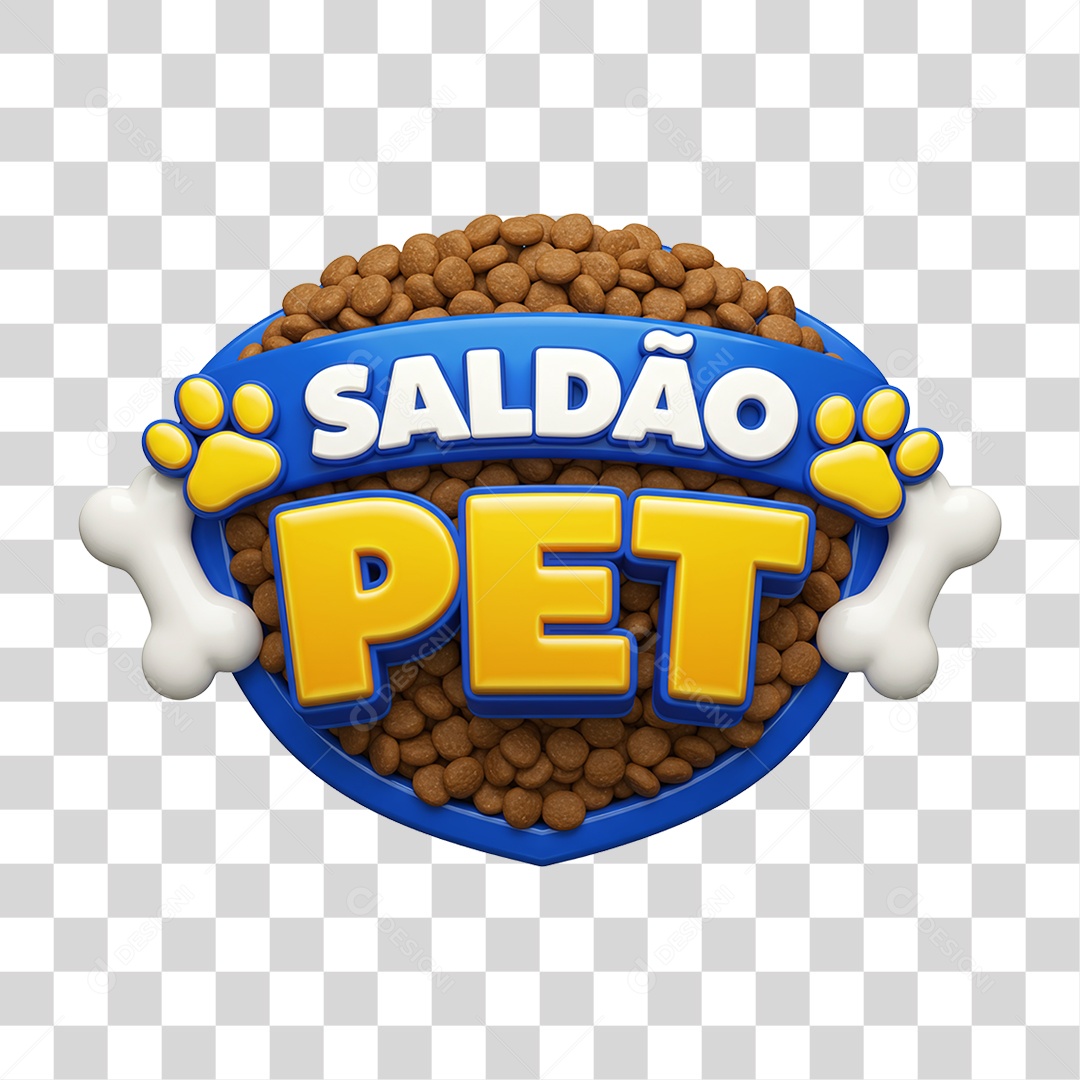 Selo 3D Saldão Pet PNG Transparente