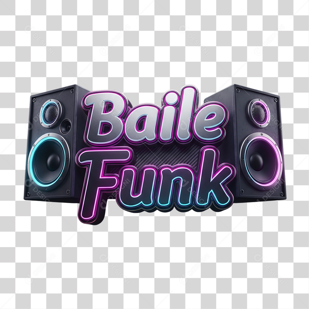 Selo 3D Baile Funk PNG Transparente