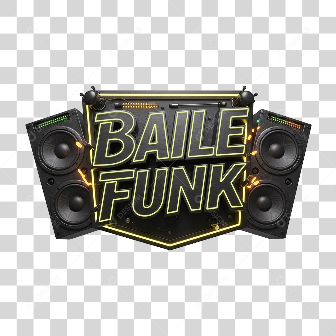 Selo 3D Baile Funk PNG Transparente