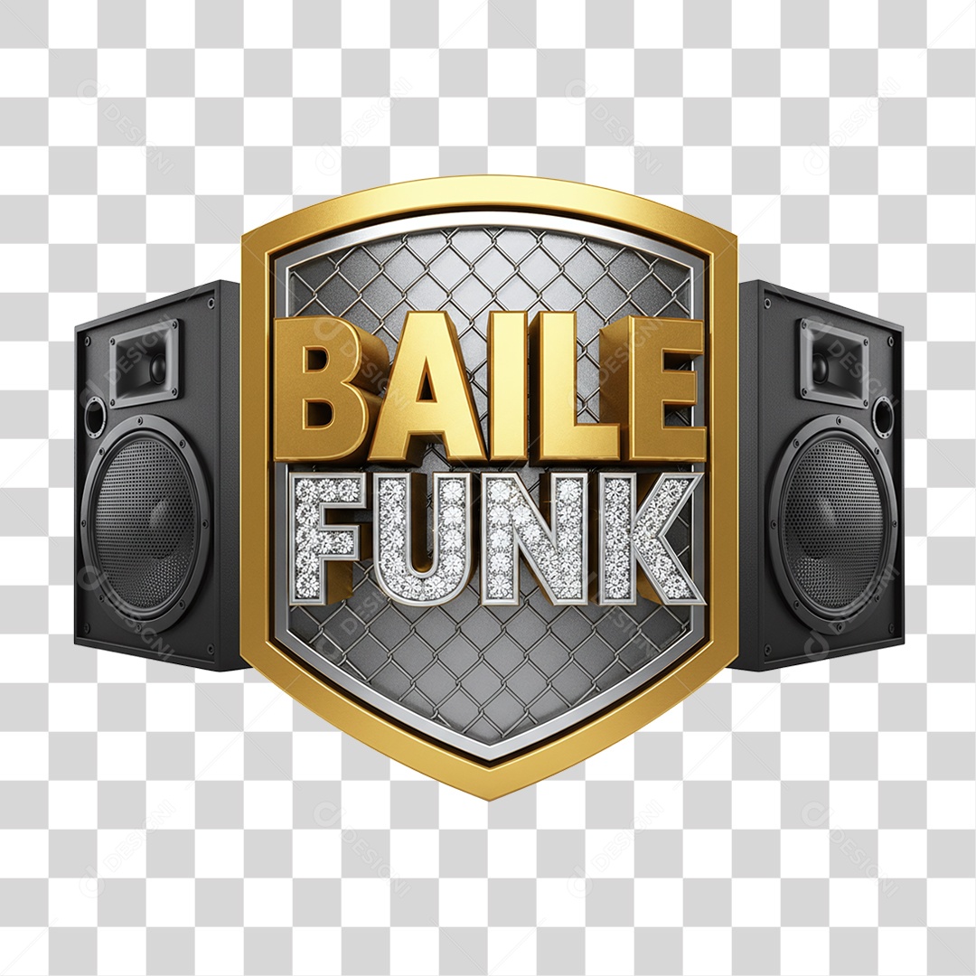Selo 3D Baile Funk PNG Transparente
