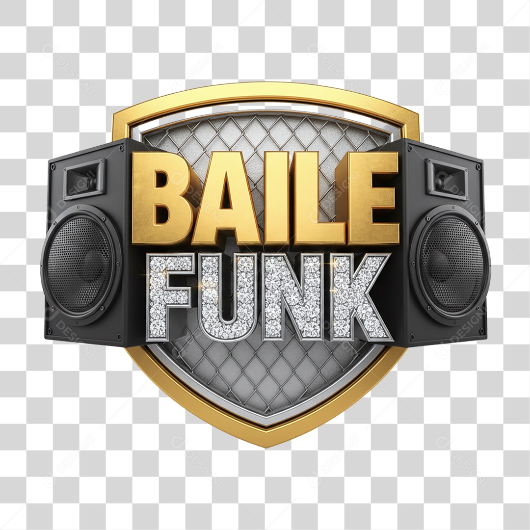 Selo 3D Baile Funk PNG Transparente