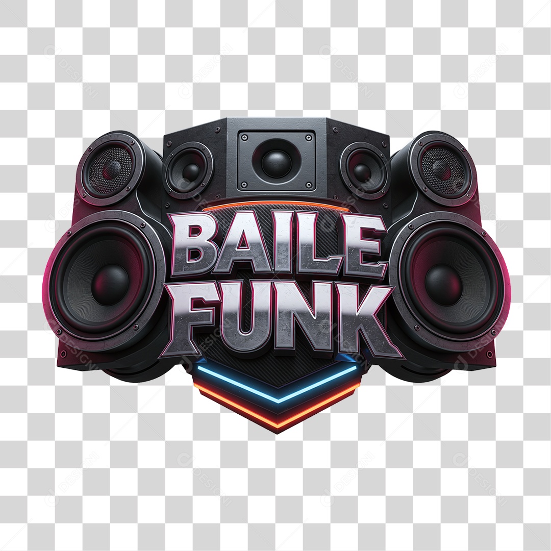 Selo 3D Baile Funk PNG Transparente