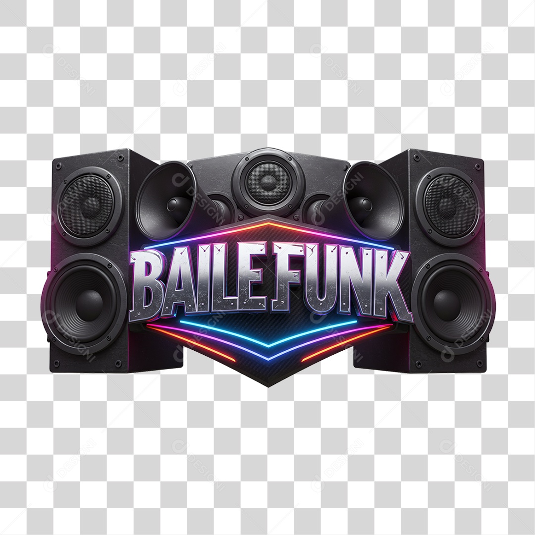 Selo 3D Baile Funk PNG Transparente