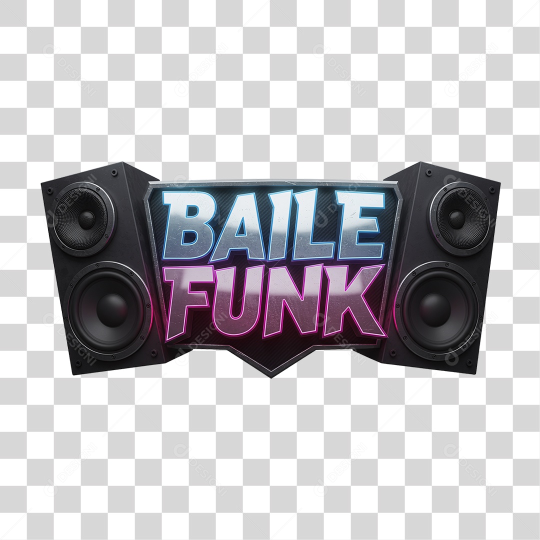 Selo 3D Baile Funk PNG Transparente