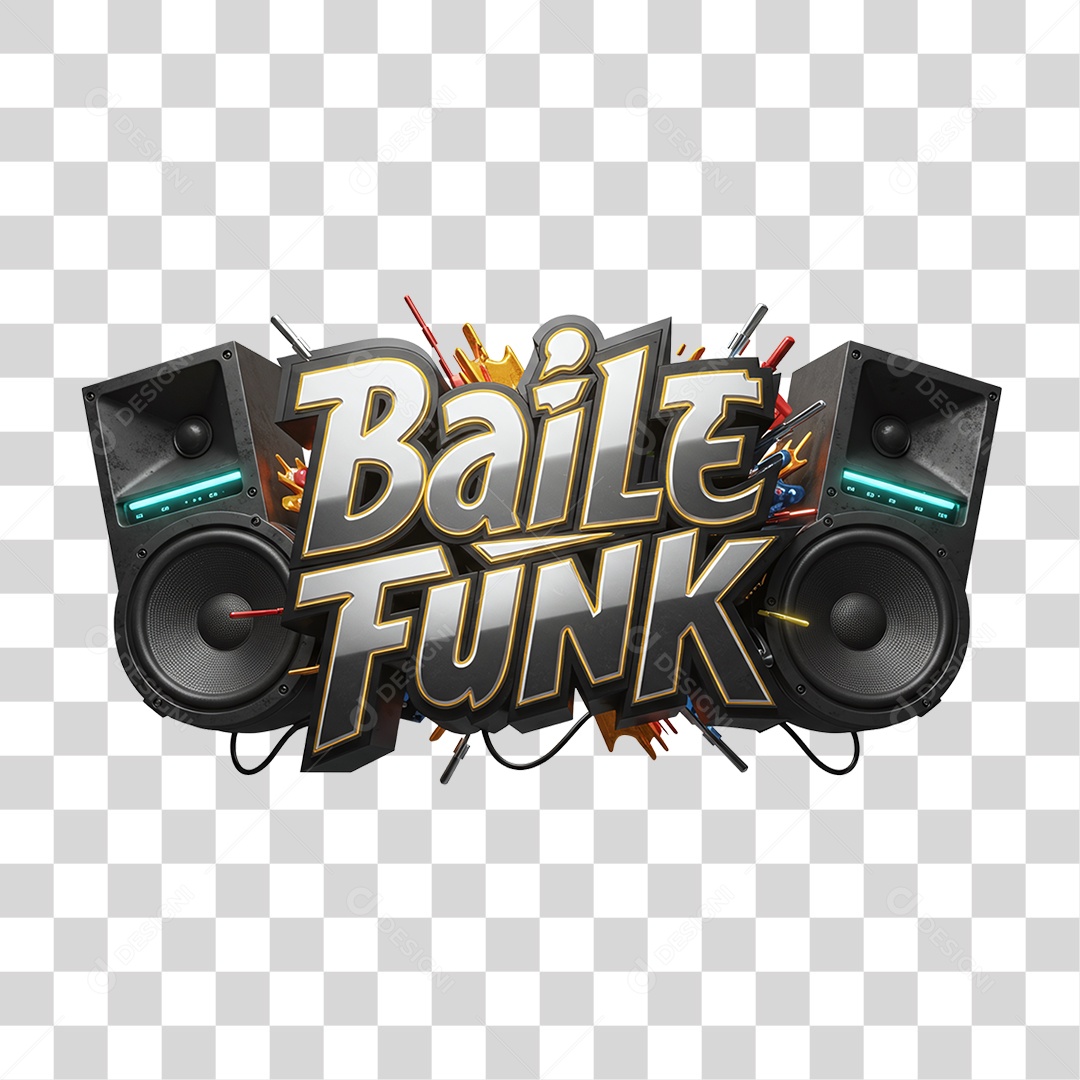 Selo 3D Baile Funk PNG Transparente