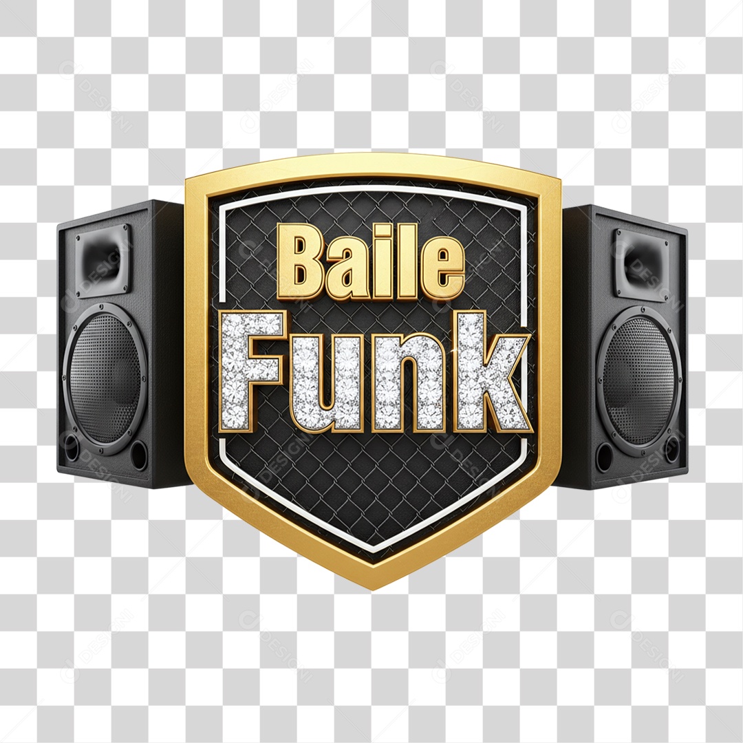 Selo 3D Baile Funk PNG Transparente