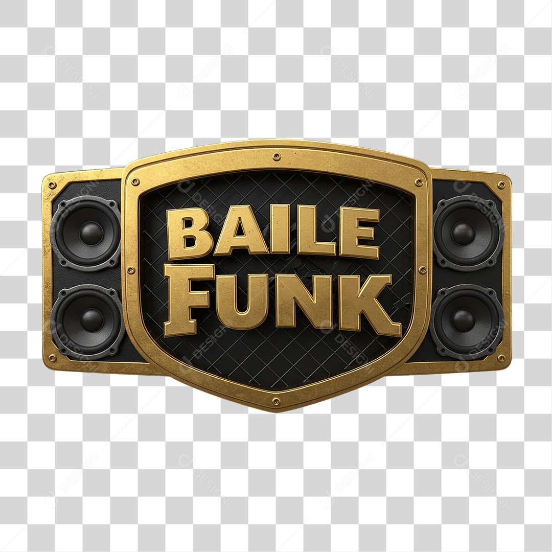 Selo 3D Baile Funk PNG Transparente