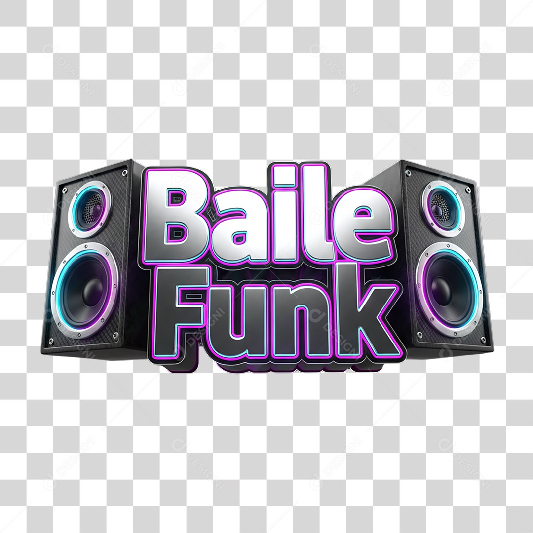 Selo 3D Baile Funk PNG Transparente