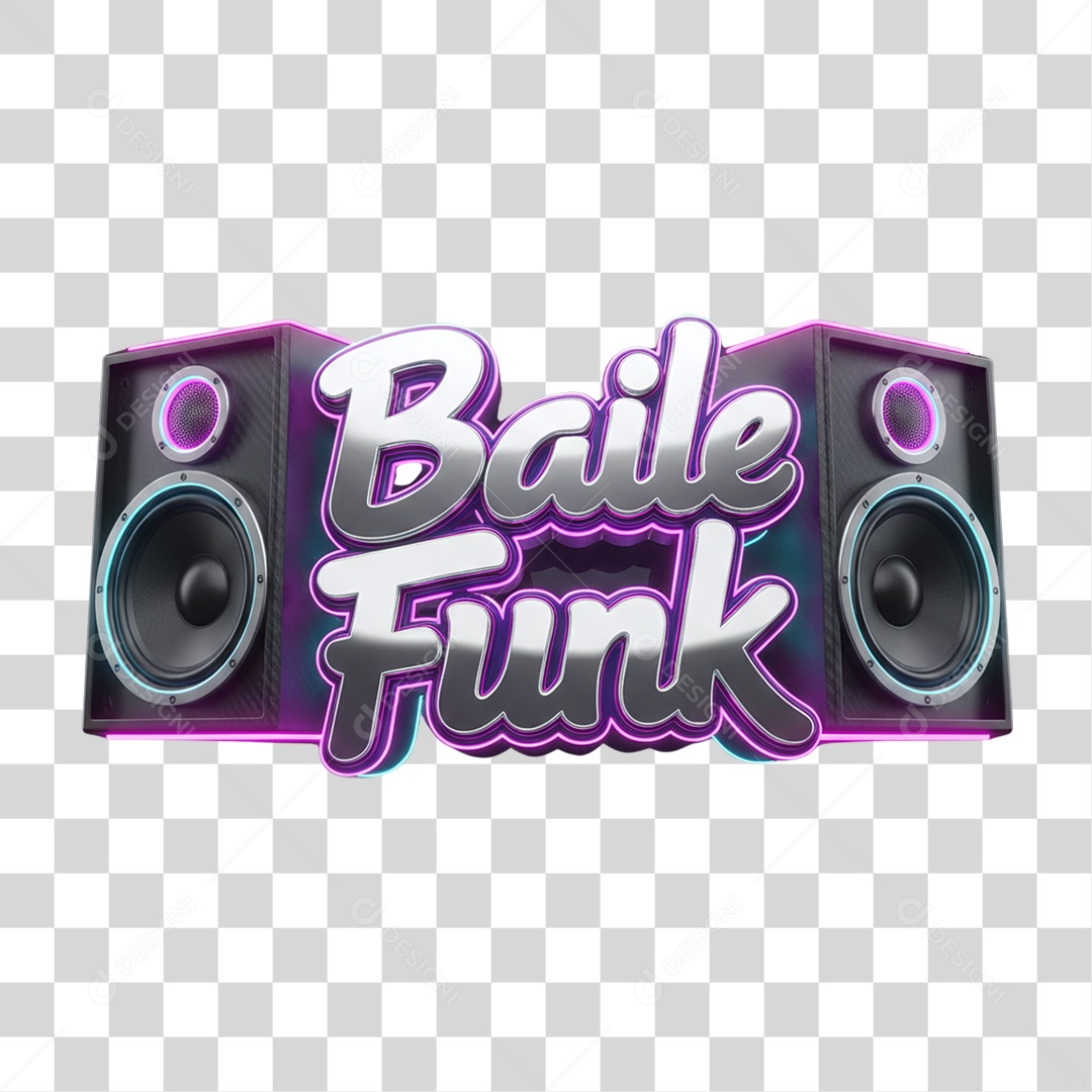 Selo 3D Baile Funk PNG Transparente