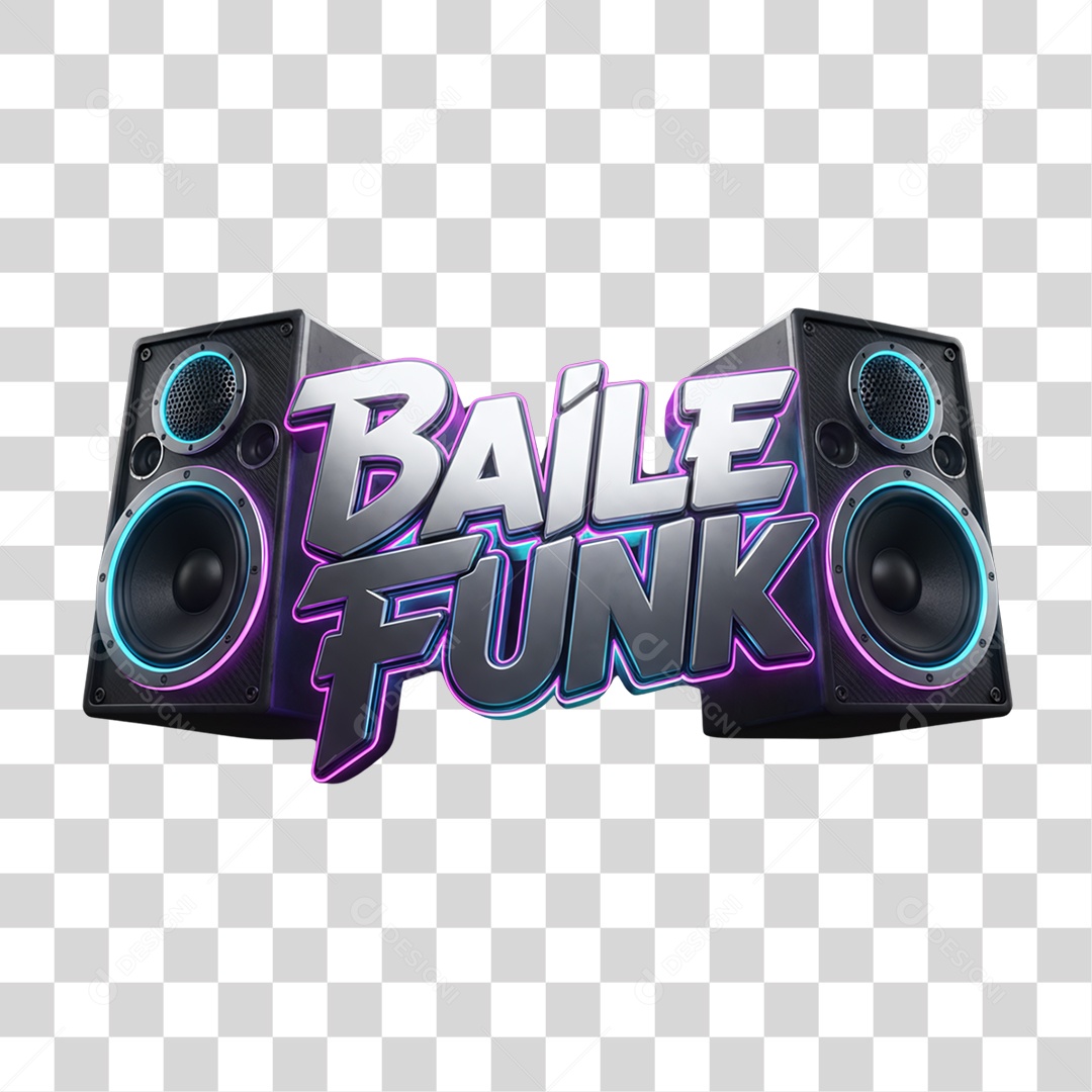 Selo 3D Baile Funk PNG Transparente