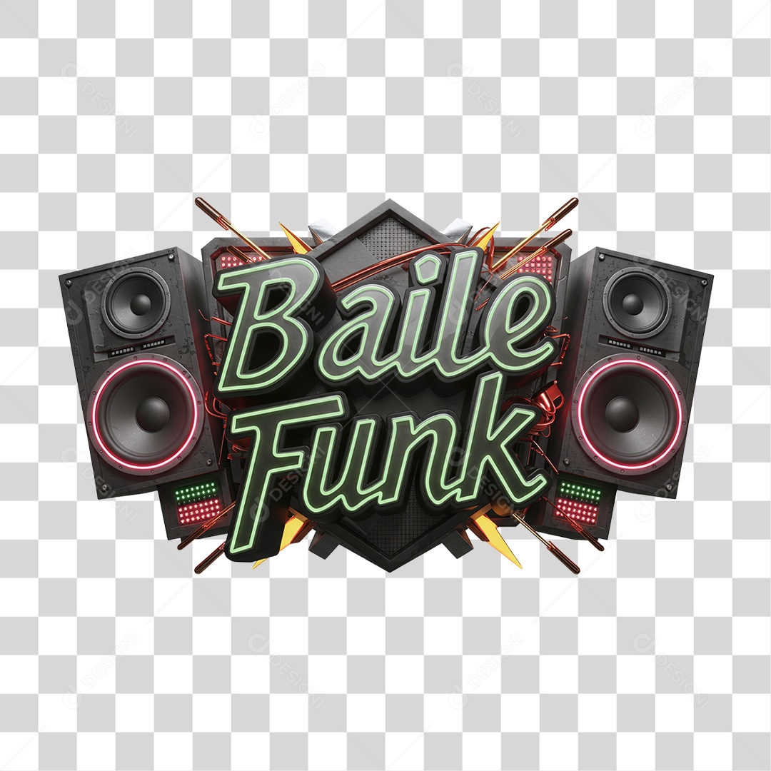 Selo 3D Baile Funk PNG Transparente