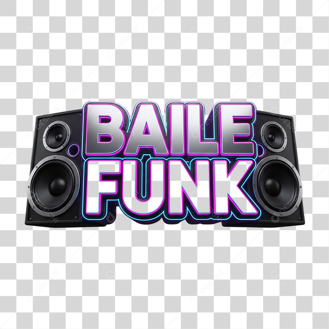 Selo 3D Baile Funk PNG Transparente
