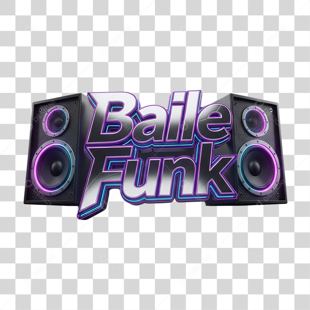 Selo 3D Baile Funk PNG Transparente