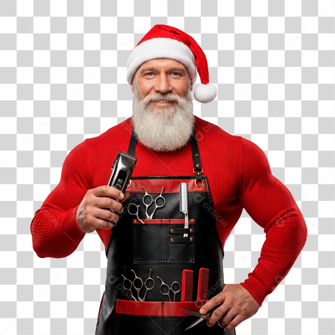 Papai Noel Barbeiro PNG Transparente