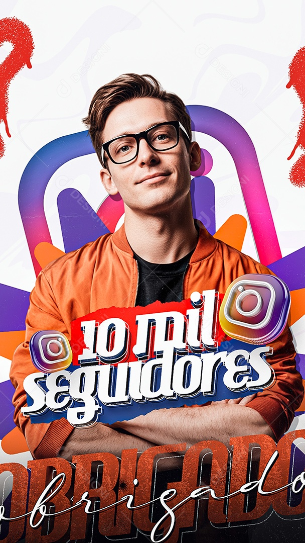 Story Somos 10K de Seguidores no Instagram Obrigado Social Media PSD Editável