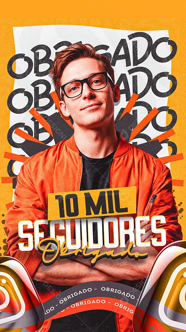 Story Somos 10K de Seguidores no Instagram Obrigado Social Media PSD Editável