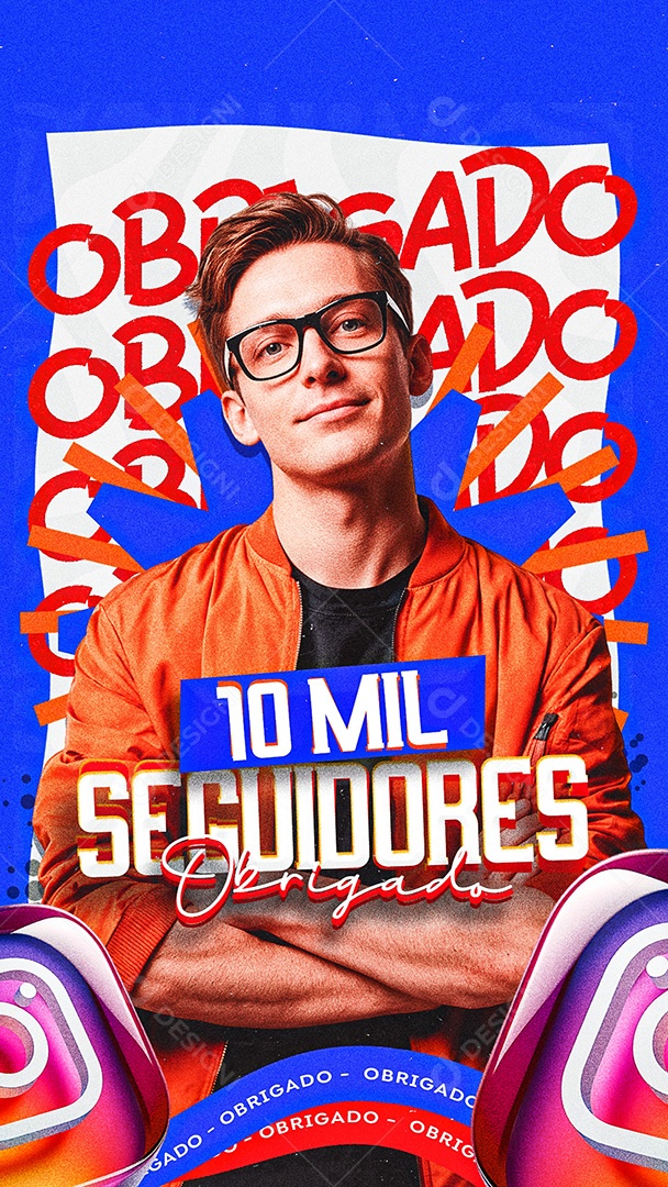 Story Somos 10K de Seguidores no Instagram Obrigado Social Media PSD Editável
