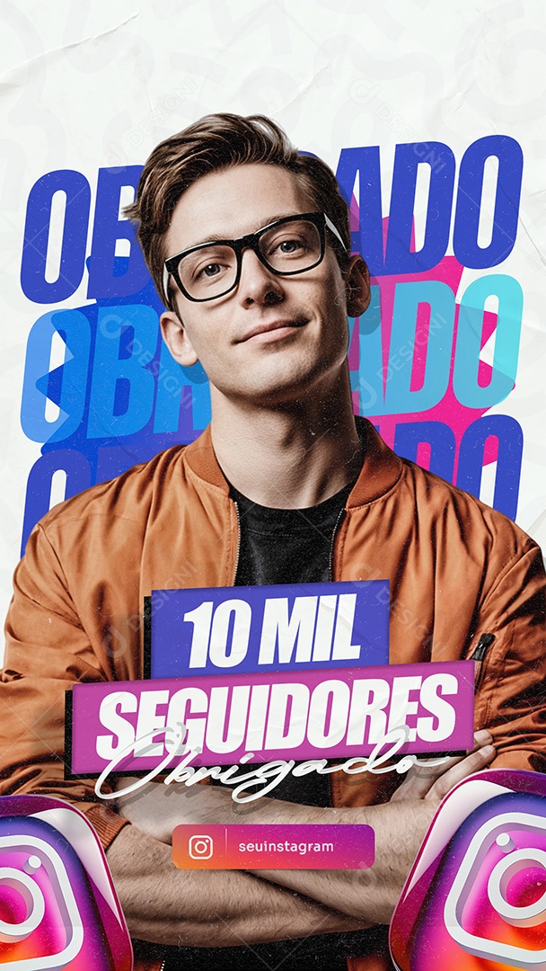Story Somos 10K de Seguidores No Instagram Obrigado Social Media PSD Editável