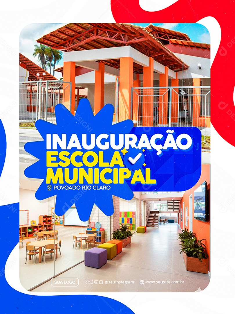 Prefeitura Inauguração Escola Municipal Social Media PSD Editável