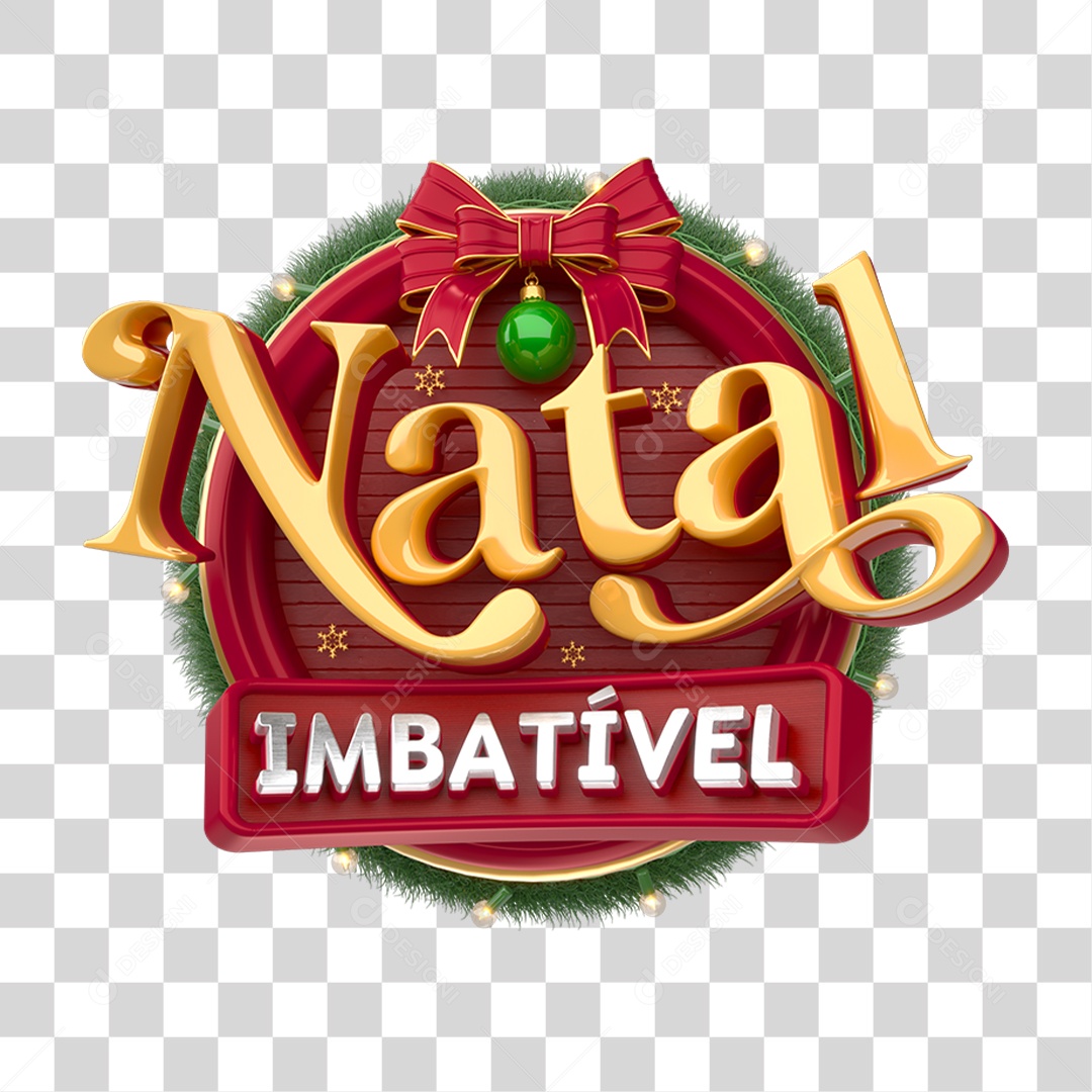 Selo 3D Natal Imbatível PNG Transparente