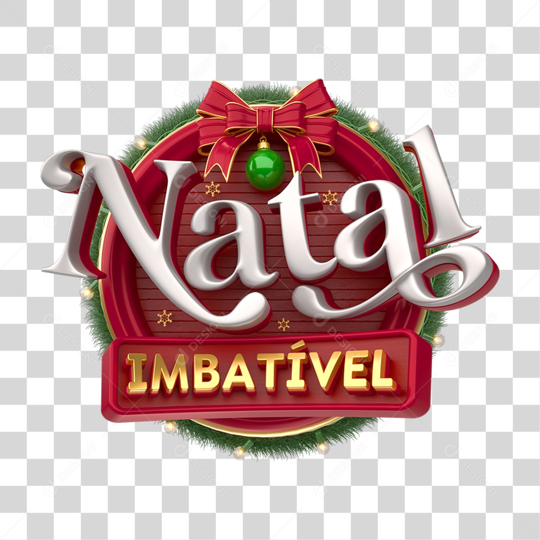 Selo 3D Natal Imbatível PNG Transparente