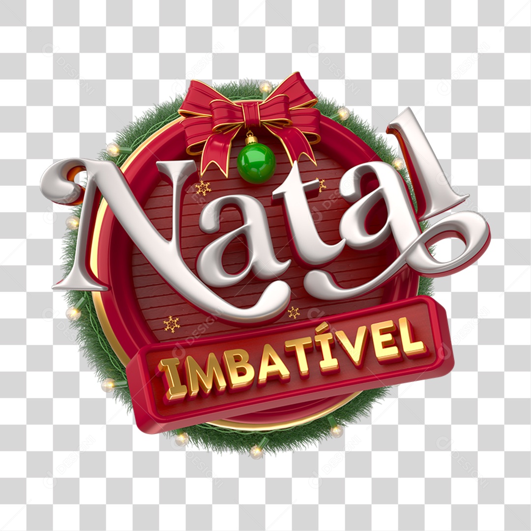 Selo 3D Natal Imbatível PNG Transparente