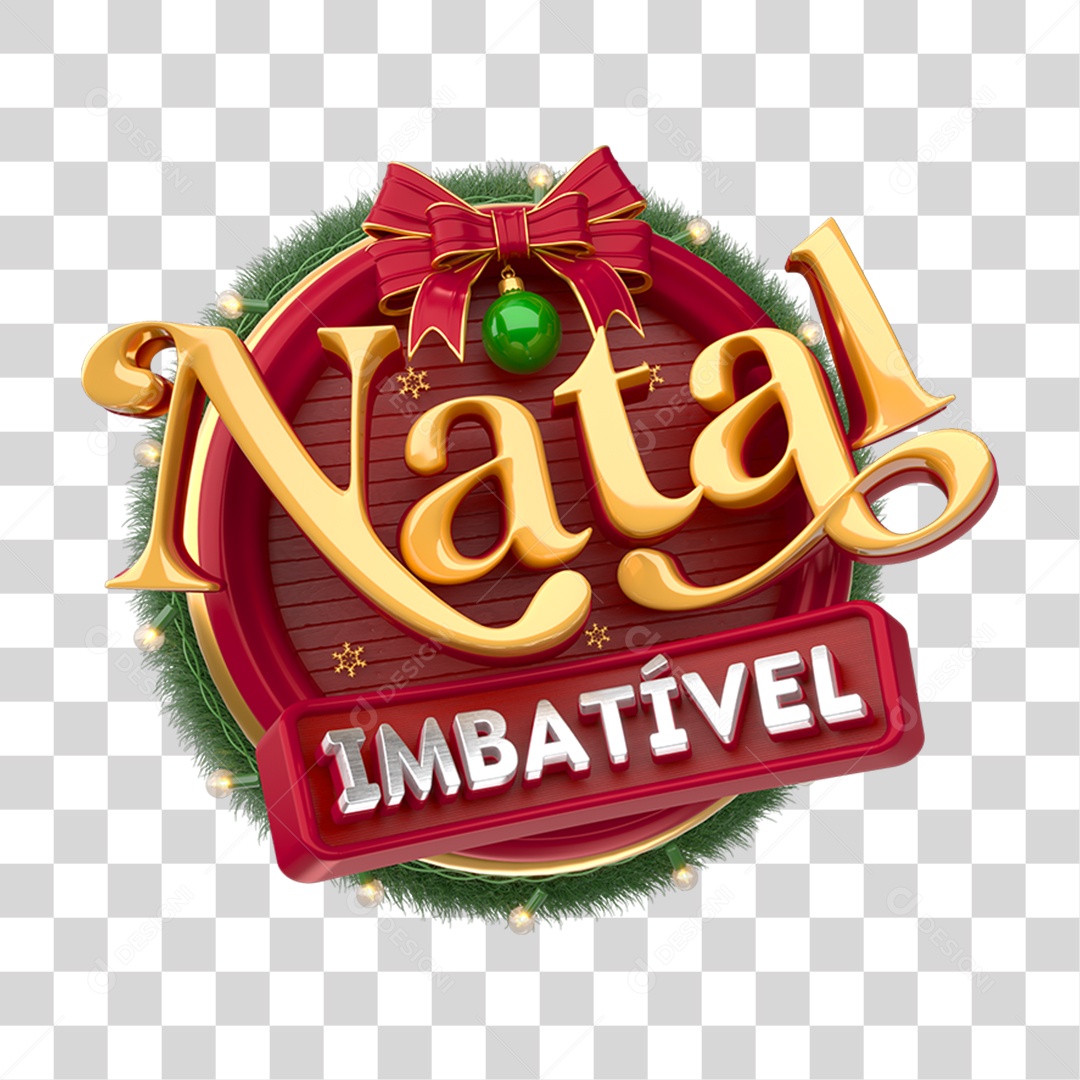 Selo 3D Natal Imbatível PNG Transparente