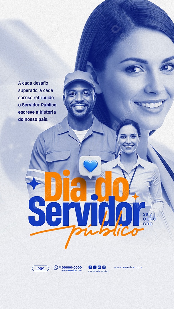 Story Dia do Servidor Público 28 de Outubro Parabéns Social Media PSD Editável
