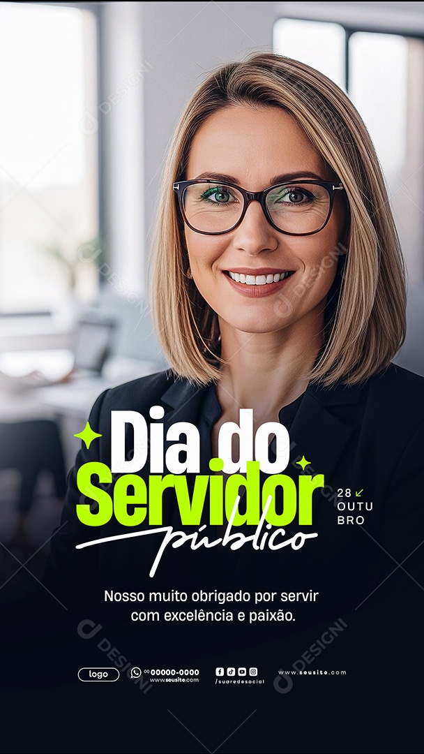 Story Dia do Servidor Público 28 de Outubro Parabéns Social Media PSD Editável