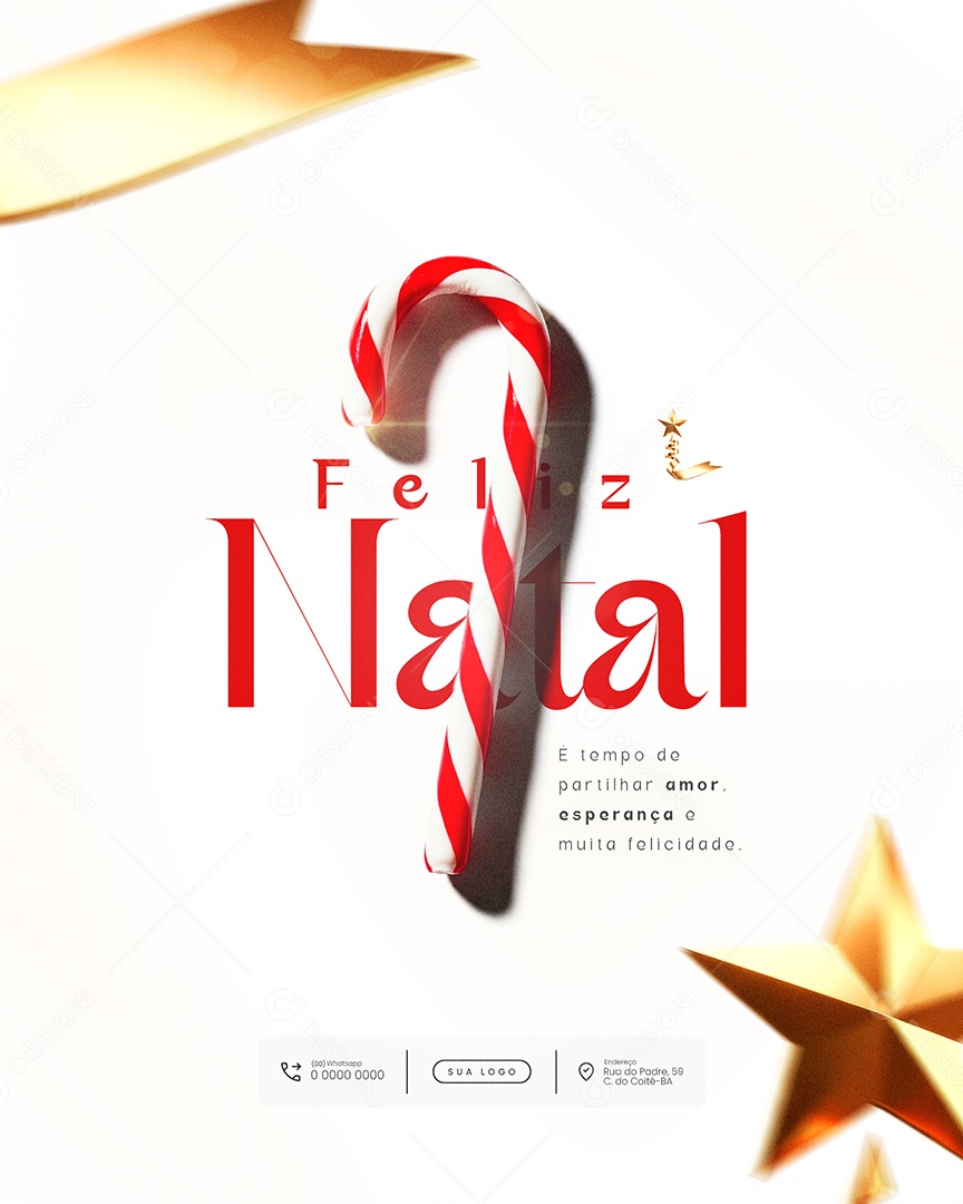 Feliz Natal 25 de Dezembro é Tempo de Partilhar Amor Social Media PSD Editável