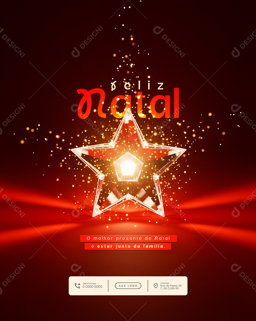 Feliz Natal 25 de Dezembro o Mehor Presente Social Media PSD Editável