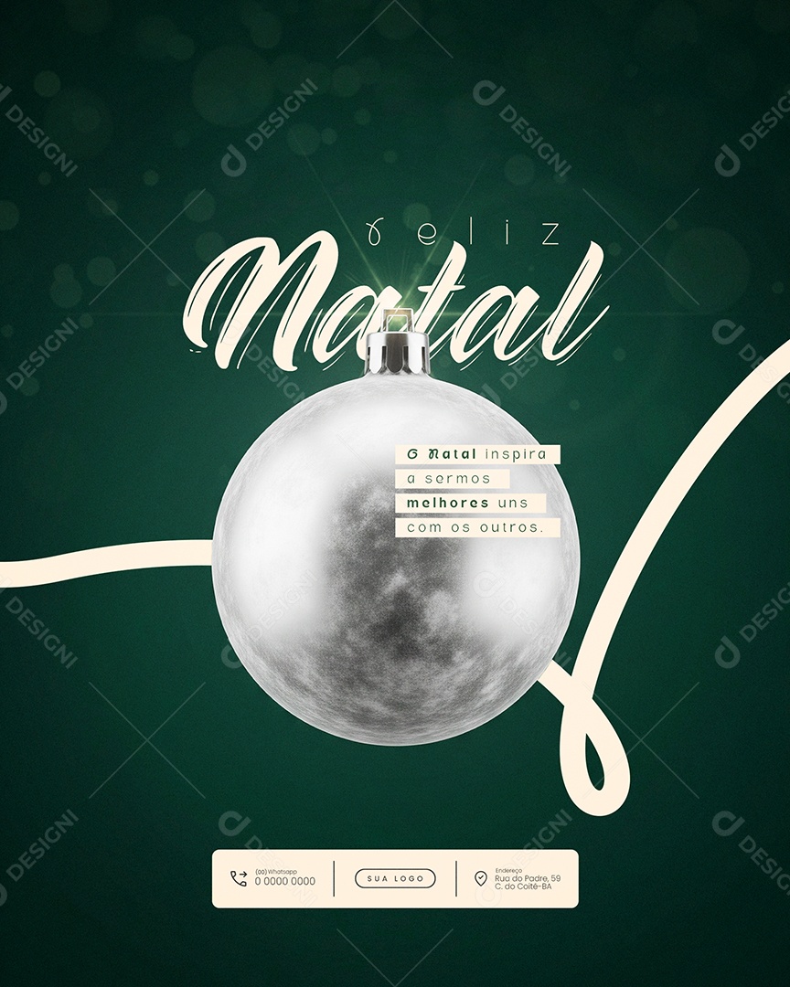 Feliz Natal 25 de Dezembro o Natal Inspira a Sermos Melhores uns com Social Media PSD Editável