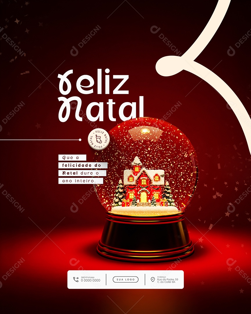 Feliz Natal 25 de Dezembro que a Felicidade do Natal Social Media PSD Editável