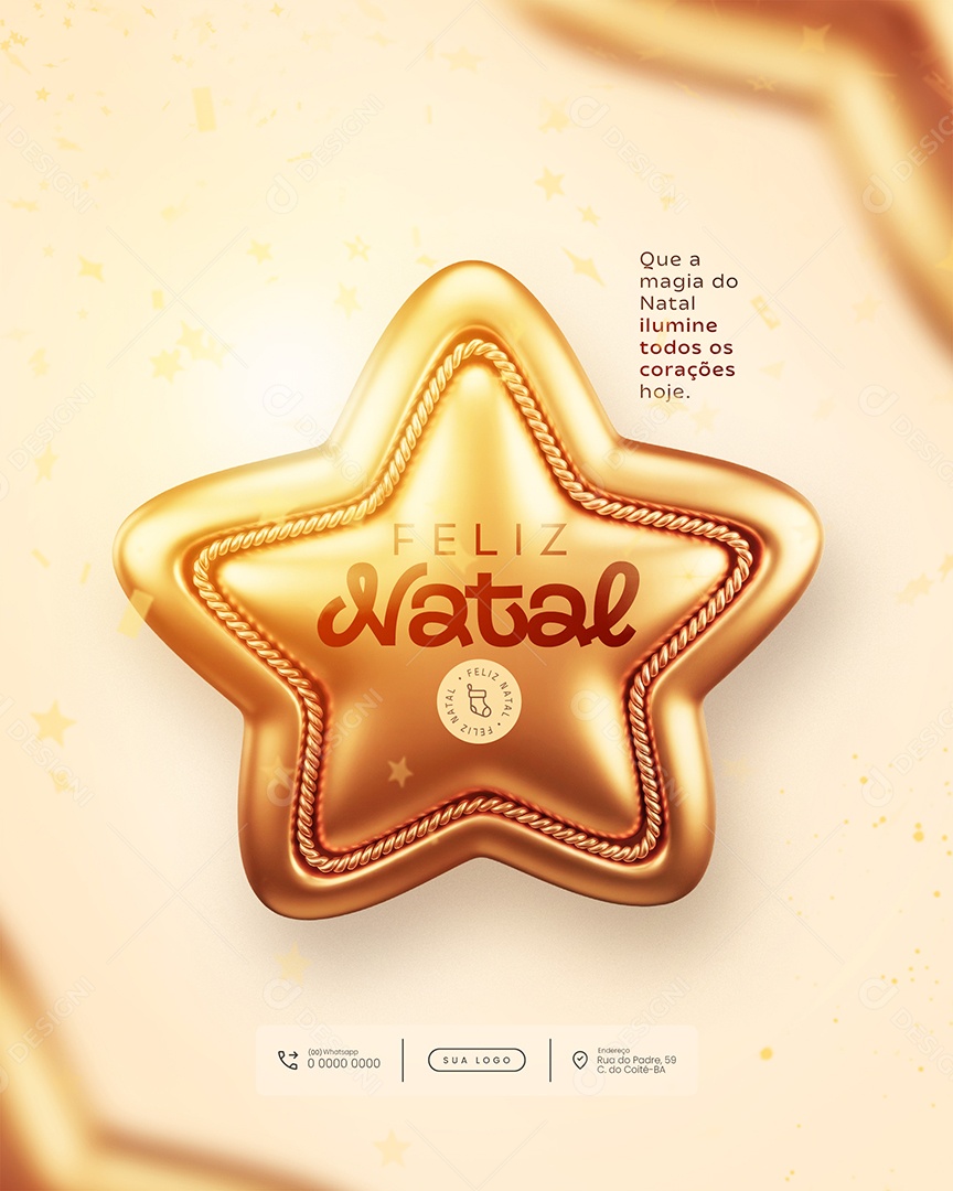 Feliz Natal 25 de Dezembro que a Magia do Natal Social Media PSD Editável