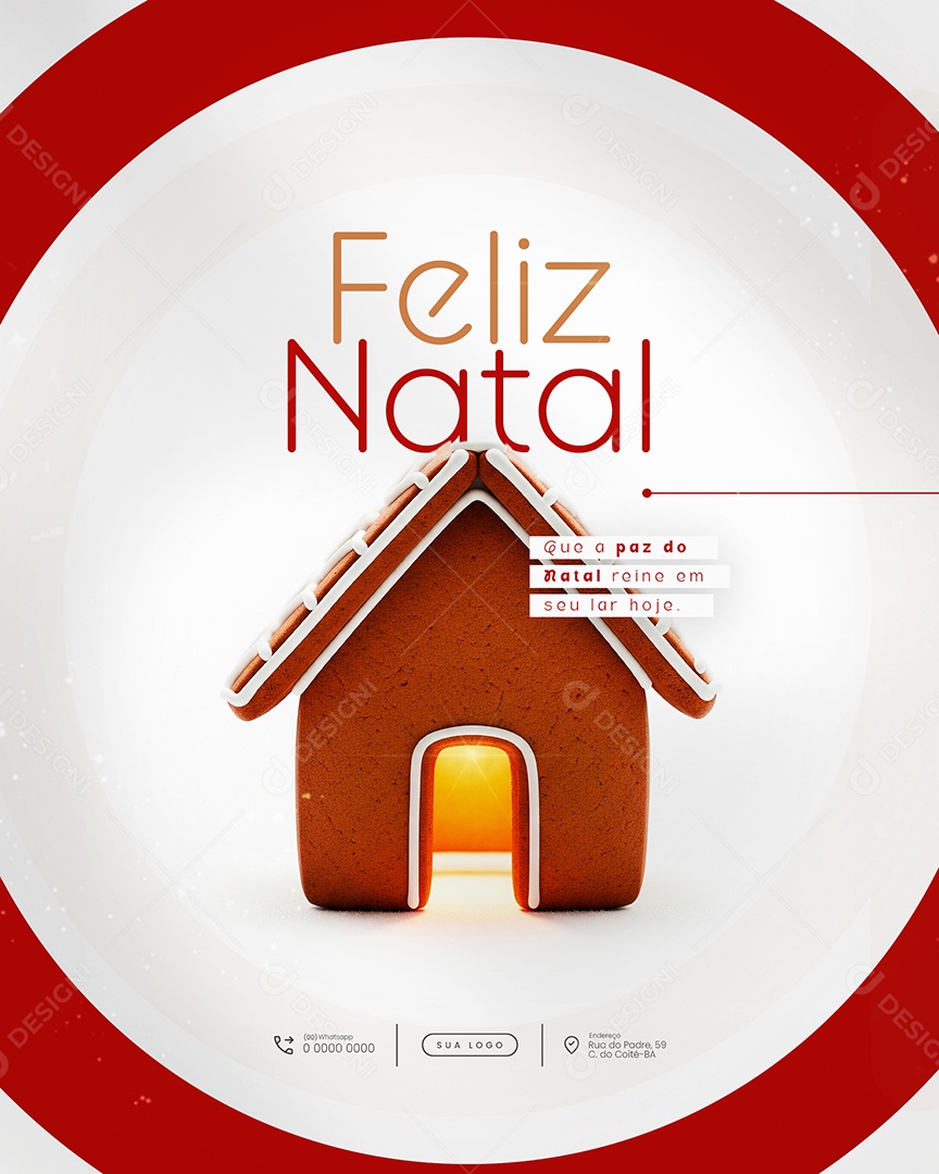 Feliz Natal 25 de Dezembro que a Paz do Natal Reine em Seu lar Social Media PSD Editável