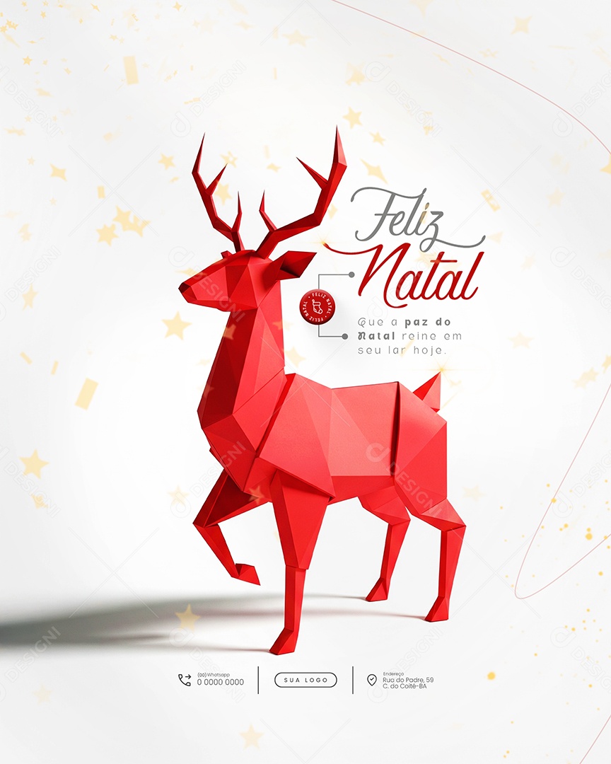 Feliz Natal 25 de Dezembro que a Paz do Natal Reine Social Media PSD Editável