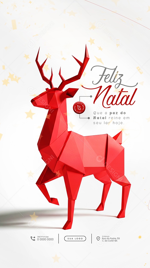 Feliz Natal 25 de Dezembro que a Paz do Natal Reine Story Social Media PSD Editável