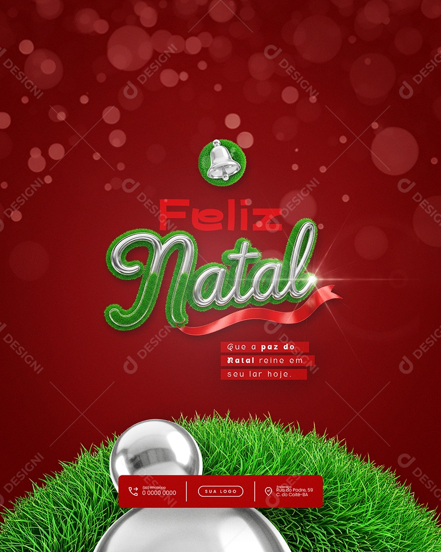 Feliz Natal 25 de Dezembro que a Paz Social Media PSD Editável