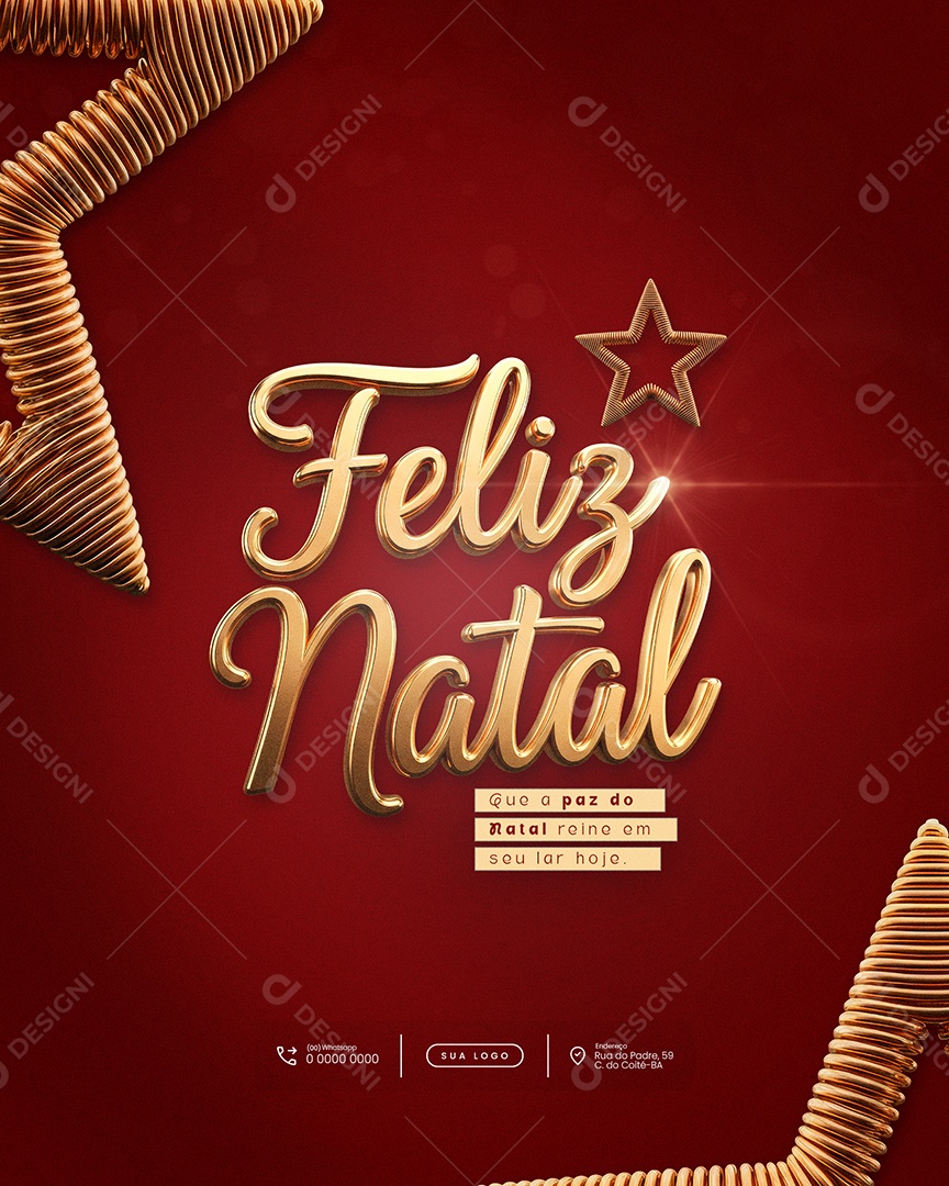 Feliz Natal 25 de Dezembro que o Natal Reine em Seu lar Hoje Social Media PSD Editável