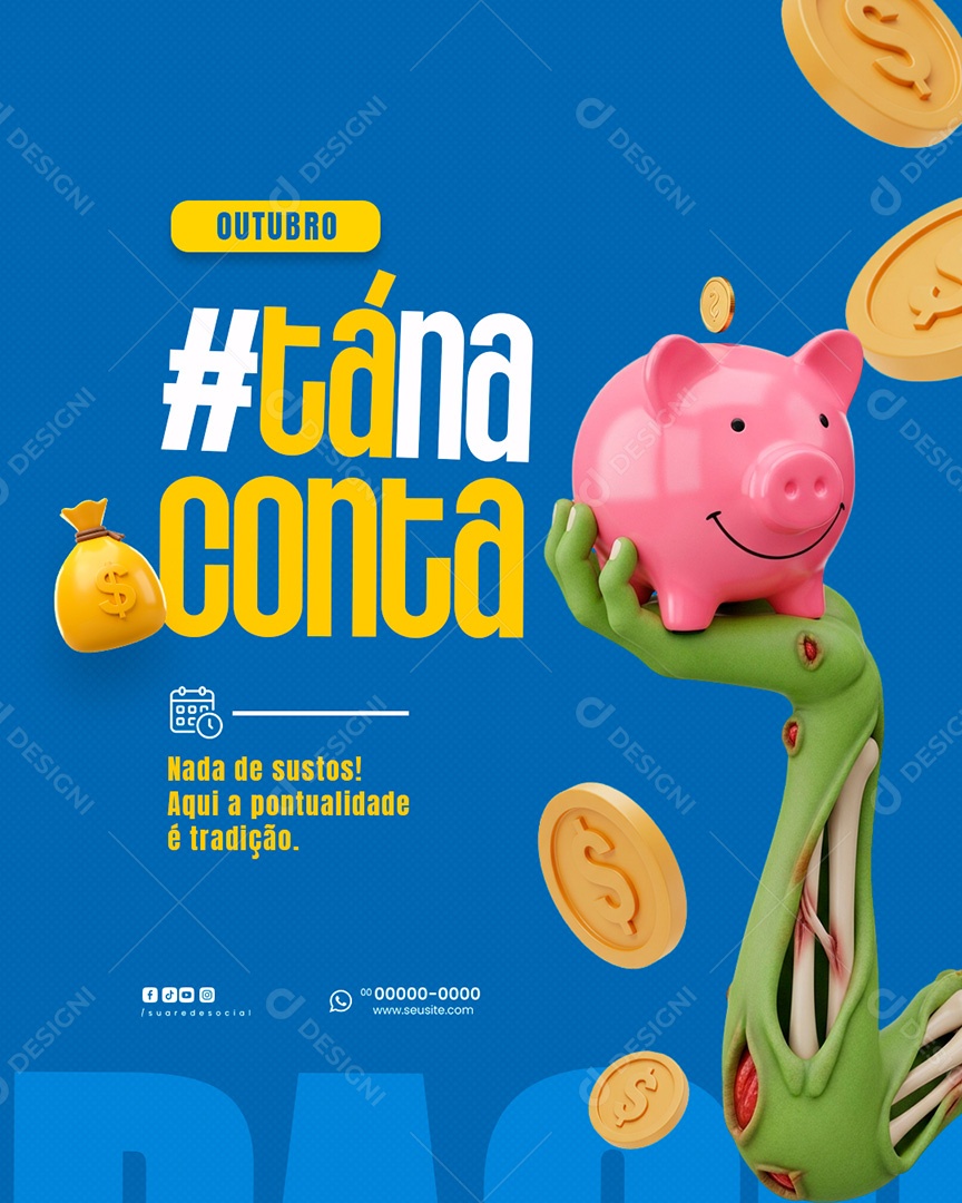 Tá na Conta Nada de Susto Social Media PSD Editável