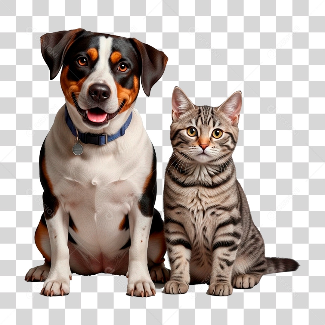 Cão e Gato PNG Transparente