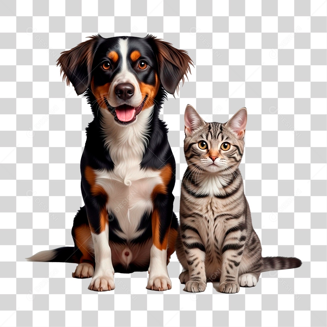 Cão e Gato PNG Transparente