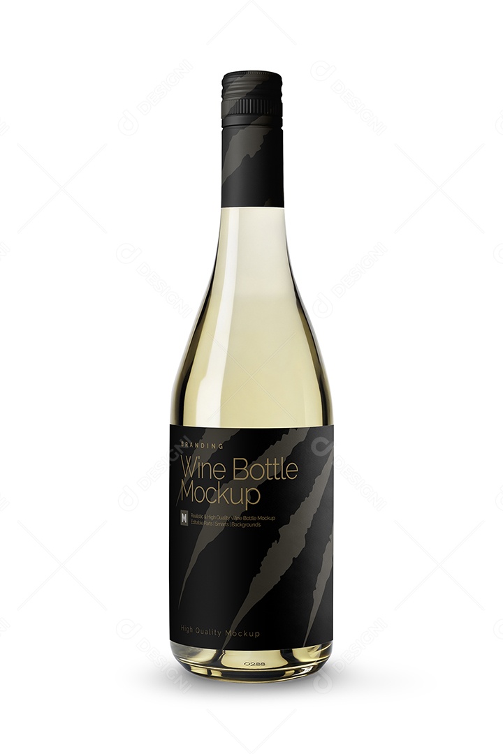 Garrafa de Vidro PSD Editável Mockup