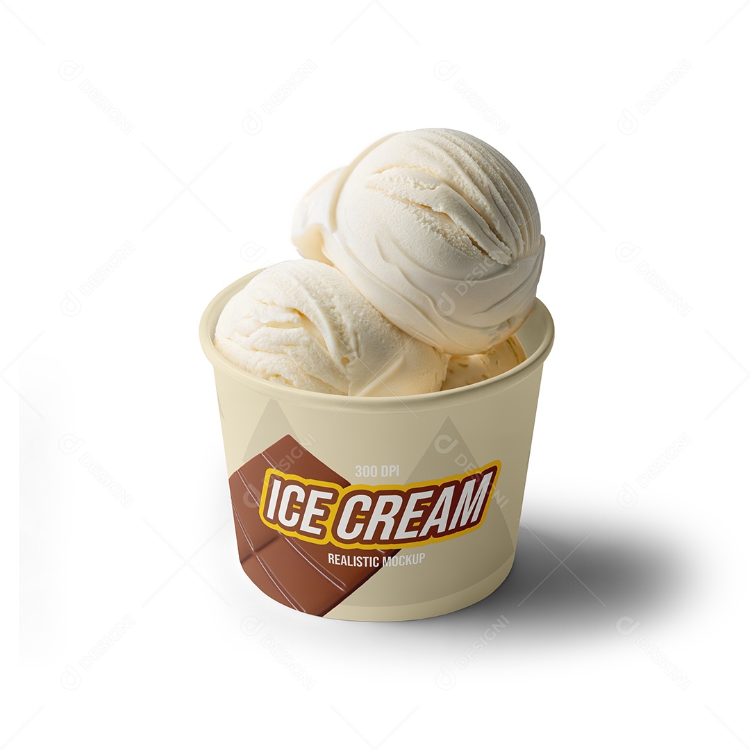 Copo Com Sorvete PSD Editável Mockup