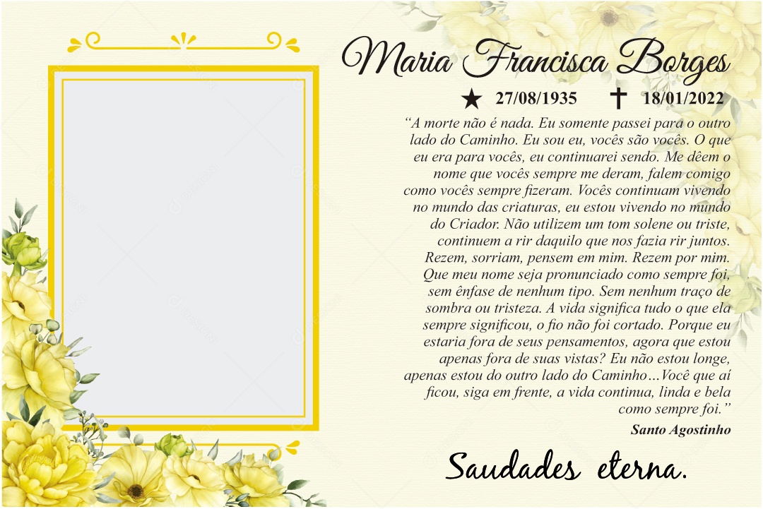 Cartão de Falecimento Ilustração Vetor EPS