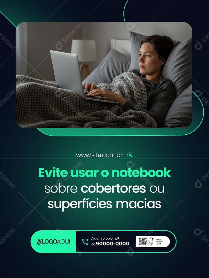 Loja de Informática Evite Usar o Notebook Social Media PSD Editável